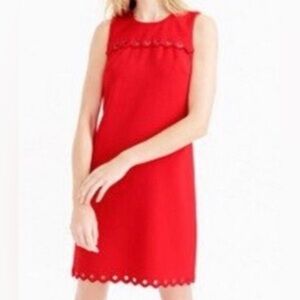 J. Crew Red Sheath Dress with Grommet Accents. Size 2.